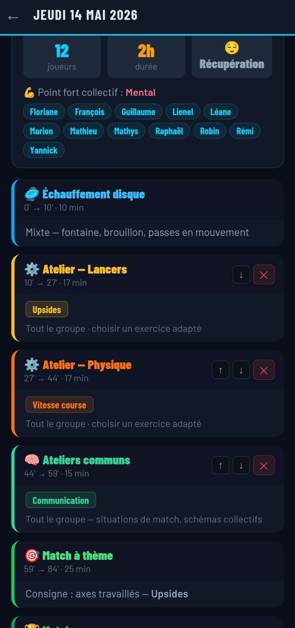 Structure entraînement